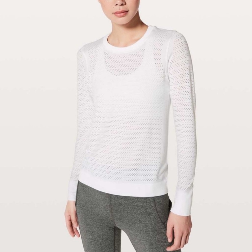 White Mesh Long Sleeve Top lululemon